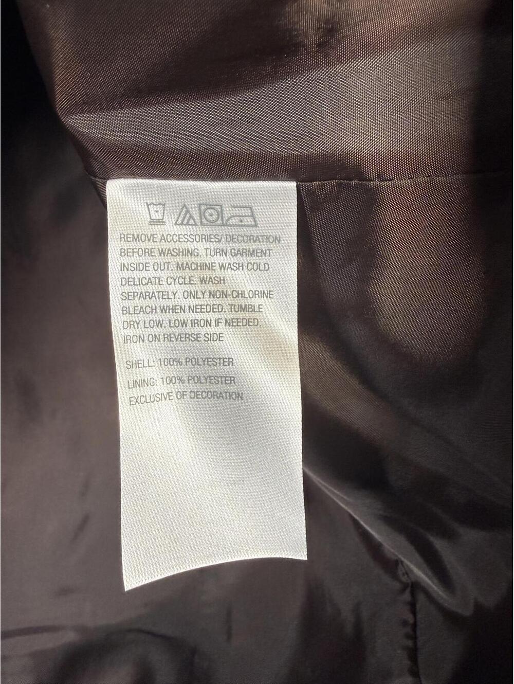 NWT Colleen Lopez Womens Faux Wool Coat Brown Removable Collar Size Small - Picture 4 of 4
